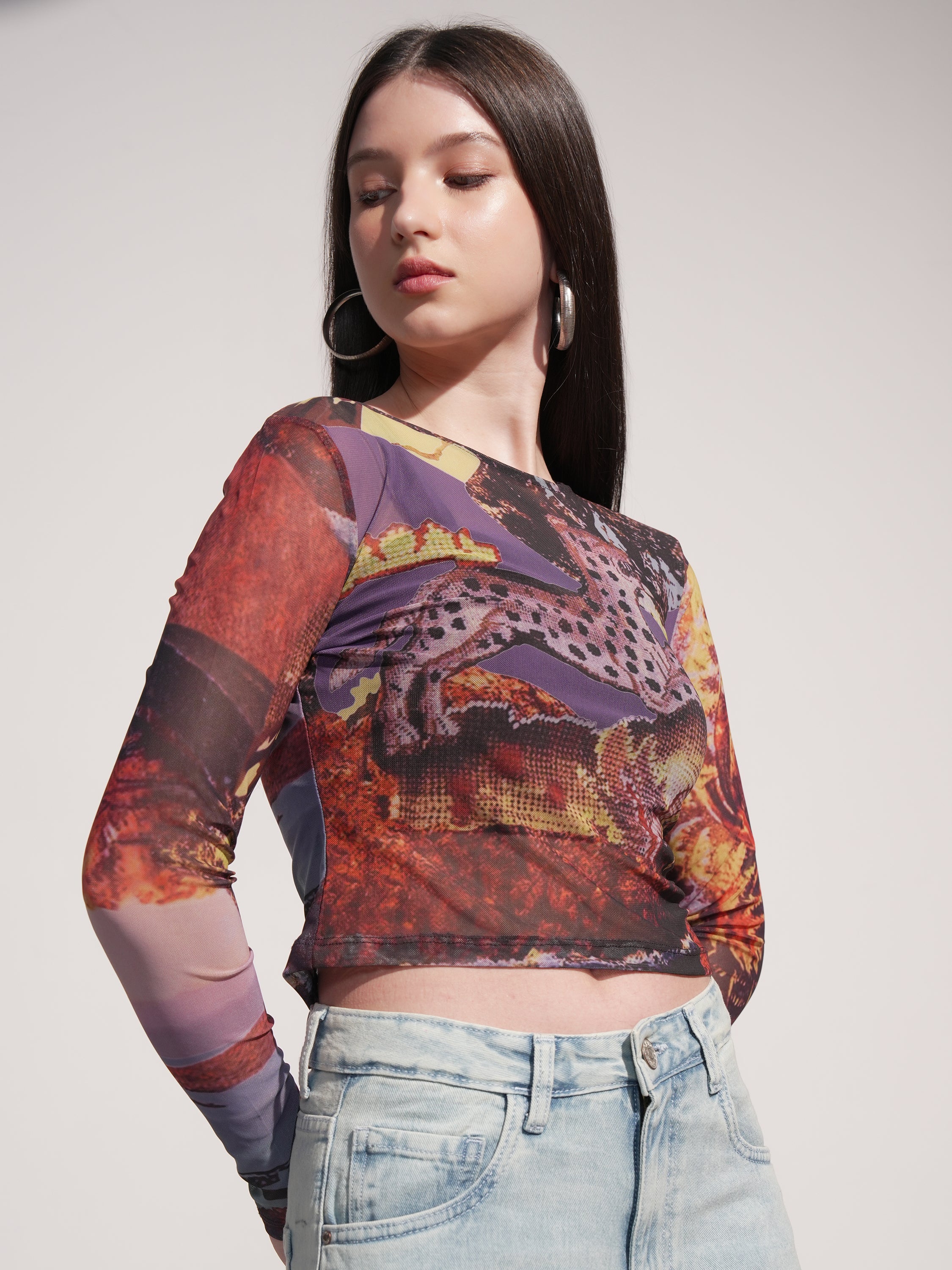 Tokyo Talkies Women Black Printed Regular Top - Black - Image 6