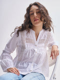 Tokyo Talkies Women White Solid Regular Top - White - Image 1