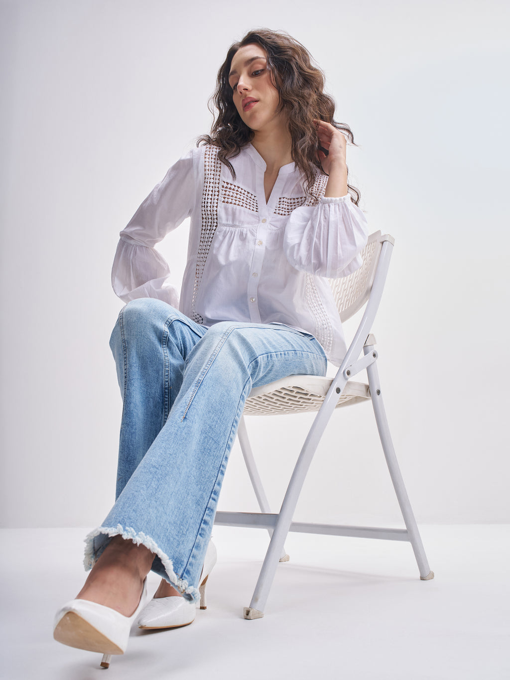 Tokyo Talkies Women White Solid Regular Top - White - Image 2