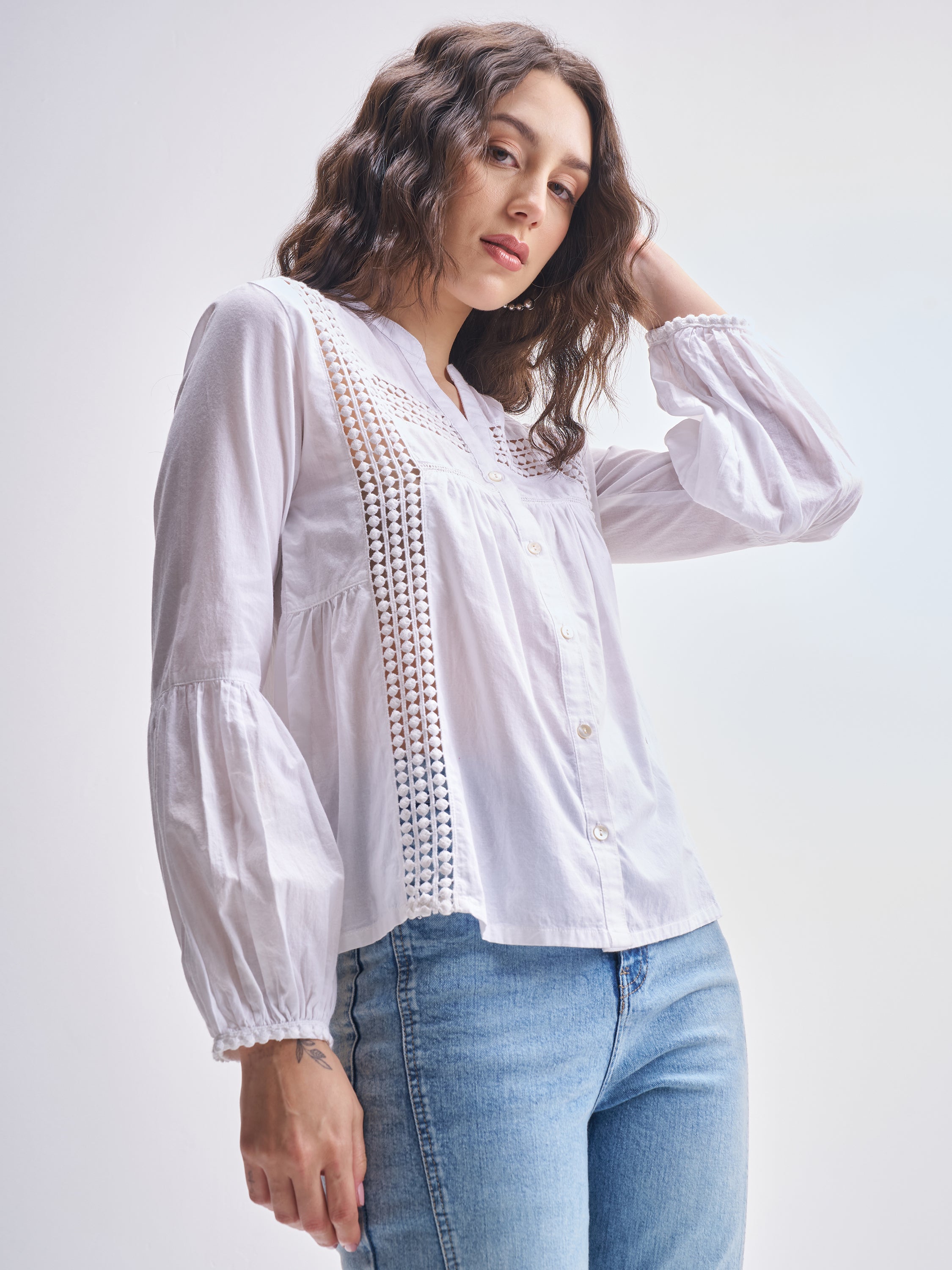 Tokyo Talkies Women White Solid Regular Top - White - Image 6