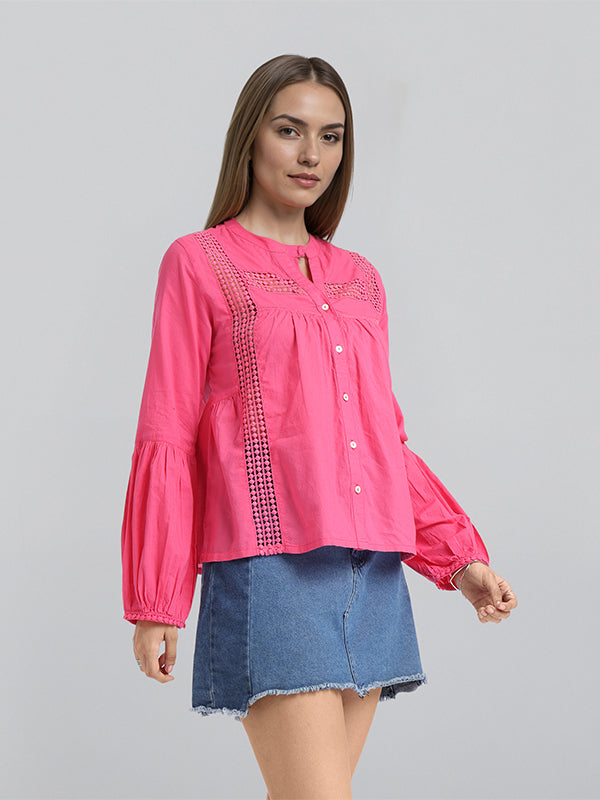 Chic By Tokyo Talkies Women Pink Solid Regular Top - Pink - Image 6