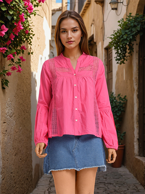 Chic By Tokyo Talkies Women Pink Solid Regular Top - Pink - Image 7