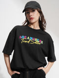 Tokyo Talkies Women Black Embroidered Regular Top - Black - Image 1