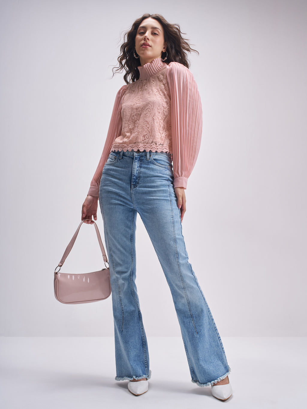 Tokyo Talkies Women Pink Self Design Regular Top - Pink - Image 2