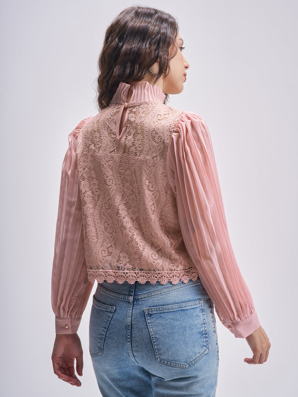 Tokyo Talkies Women Pink Self Design Regular Top - Pink - Image 3