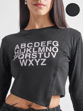 Tokyo Talkies Women Black Printed Regular Top - Black - Image 1
