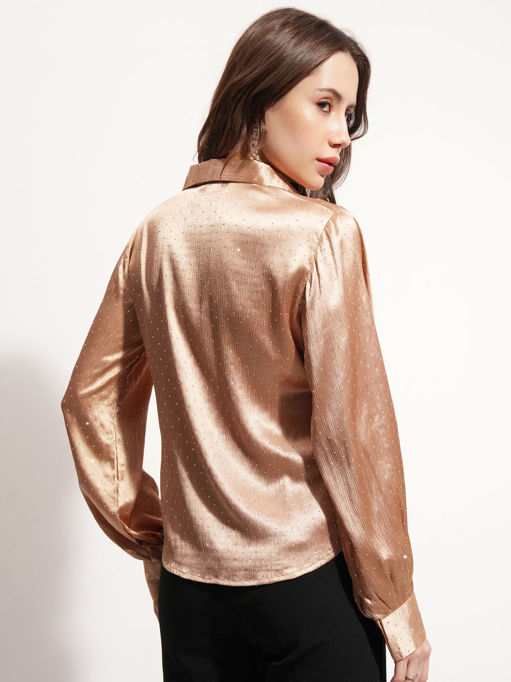Tokyo Talkies Women Beige Embellished Wrap Top - Beige - Image 3