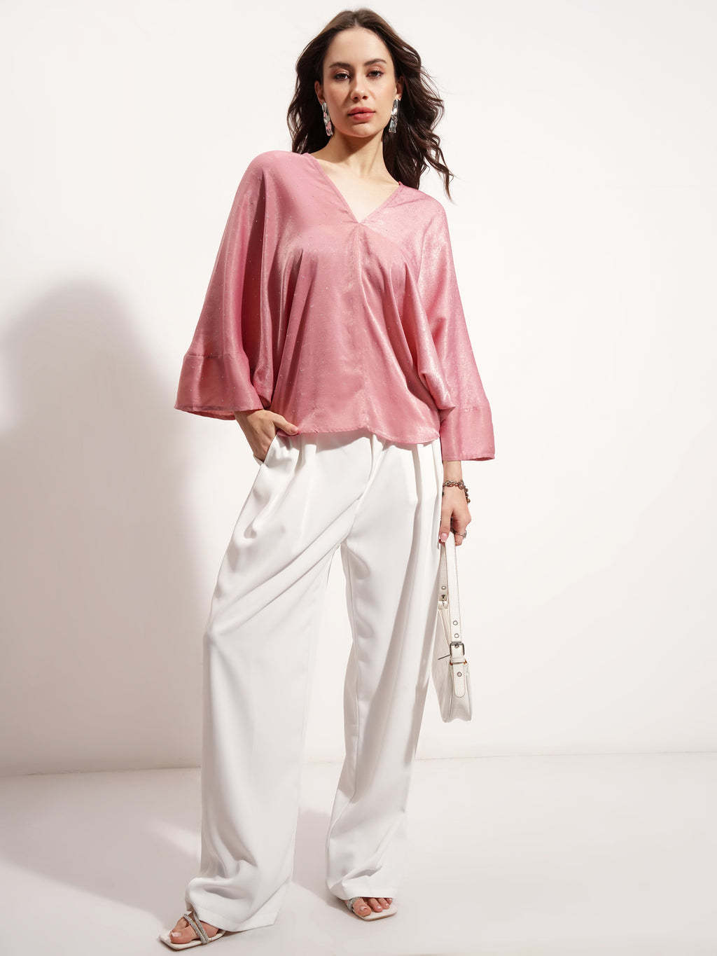 Tokyo Talkies Women Pink Embellished Regular Top - Pink - Image 2