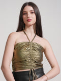 Tokyo Talkies Women Gold Solid Tube Top - Gold - Image 1