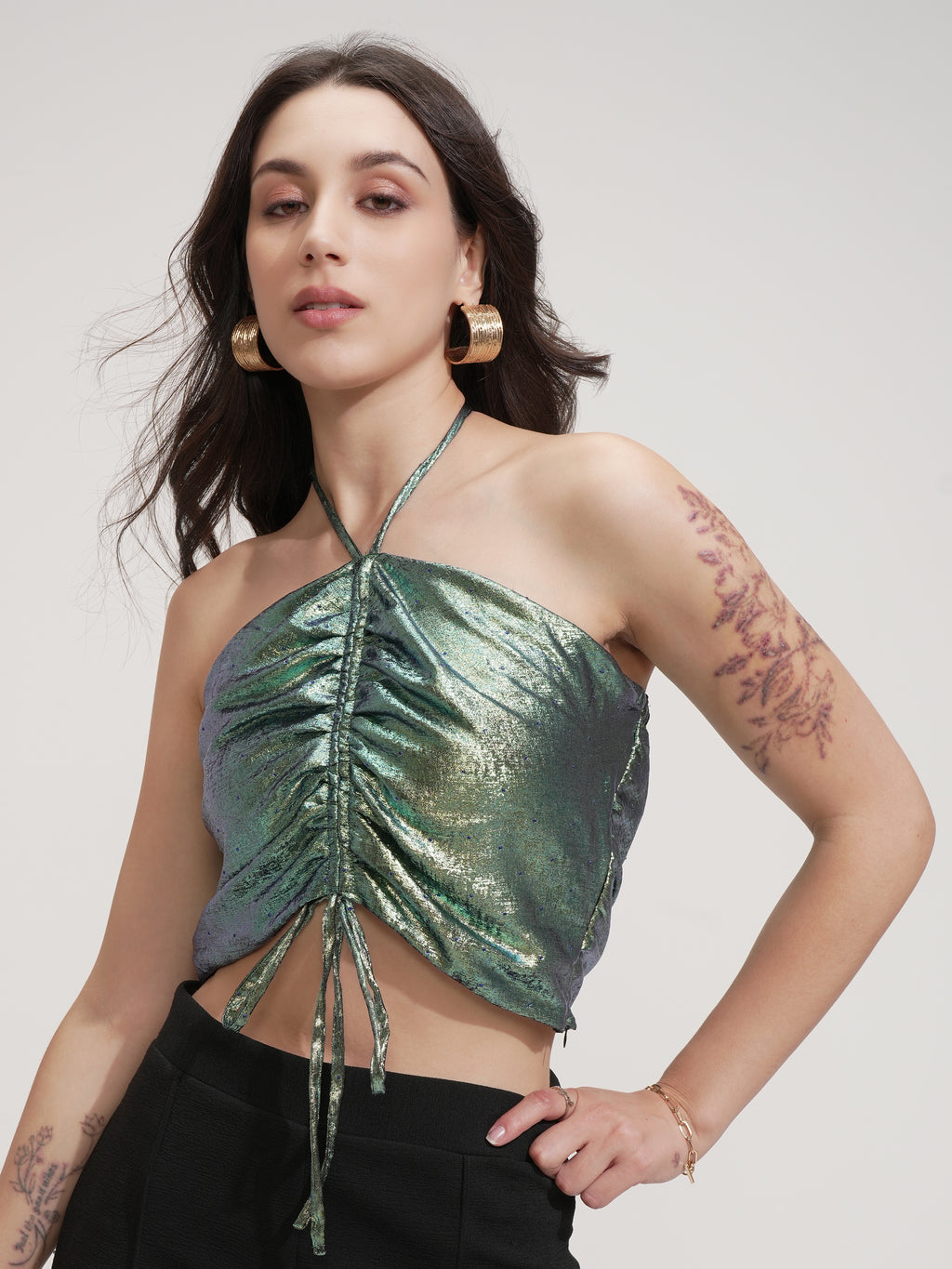 Tokyo Talkies Women Turquoise Solid Tube Top - Turquoise - Image 1