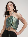 Tokyo Talkies Women Turquoise Solid Tube Top - Turquoise - Image 1