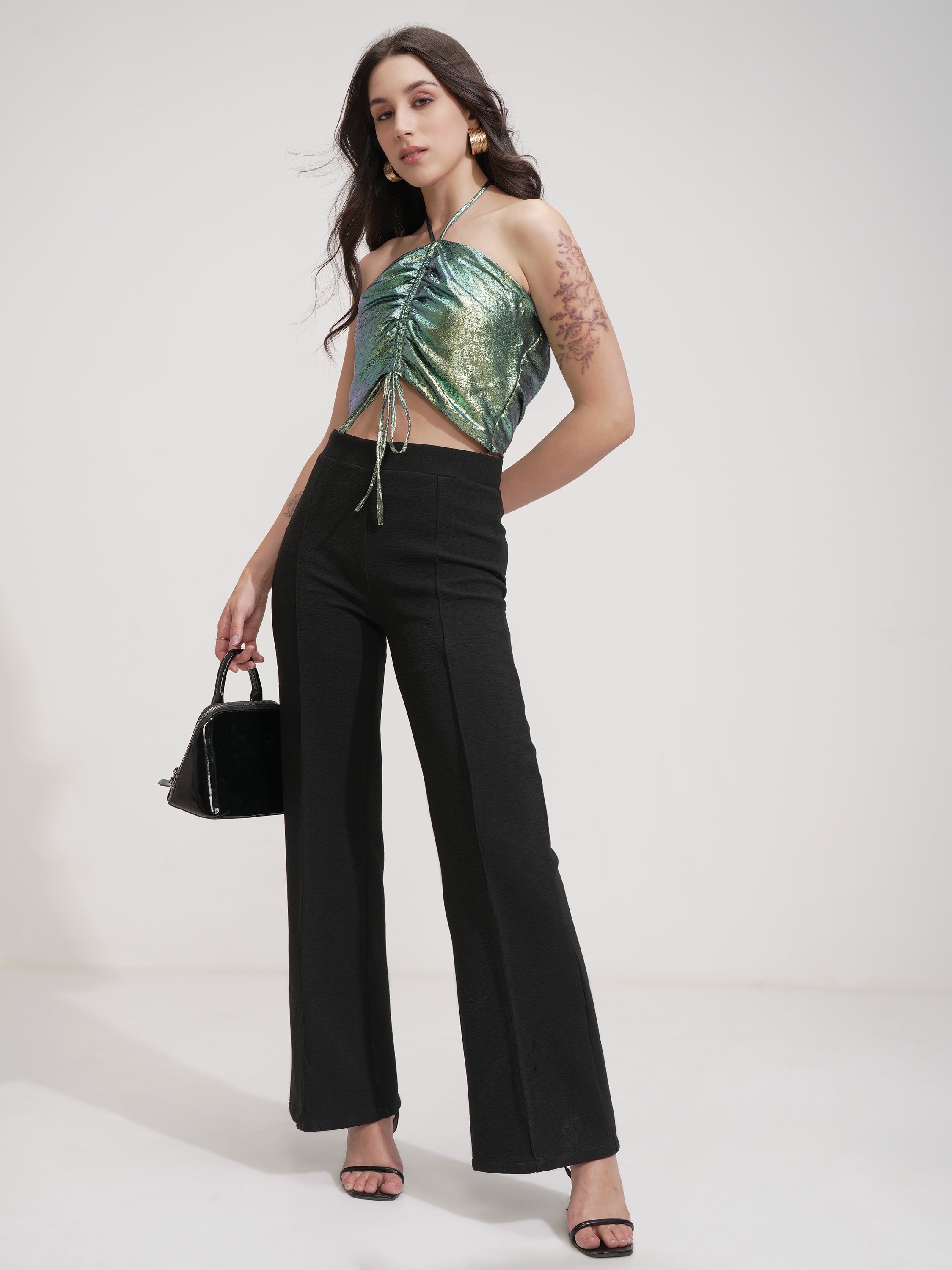 Tokyo Talkies Women Turquoise Solid Tube Top - Turquoise - Image 2