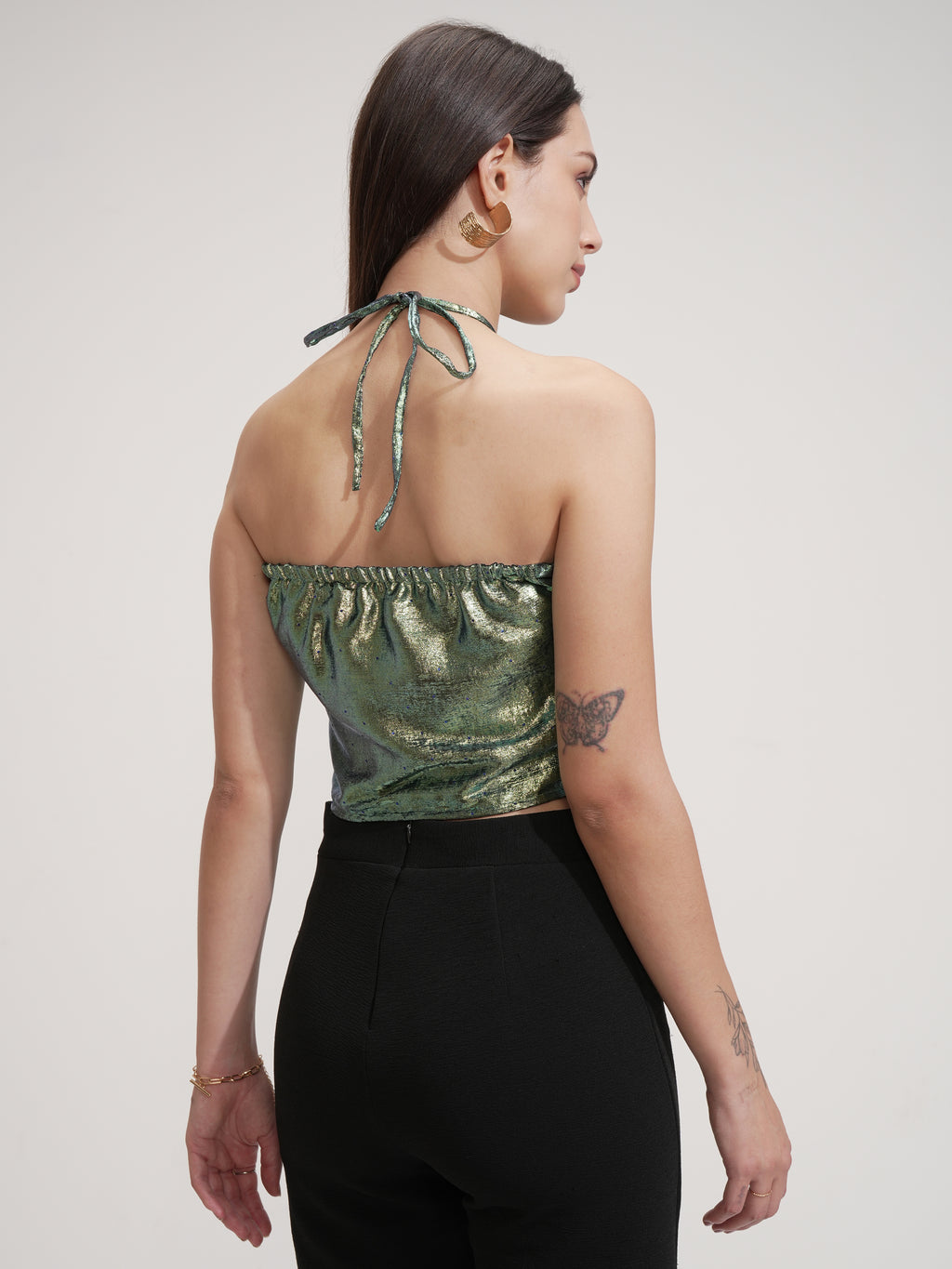 Tokyo Talkies Women Turquoise Solid Tube Top - Turquoise - Image 3