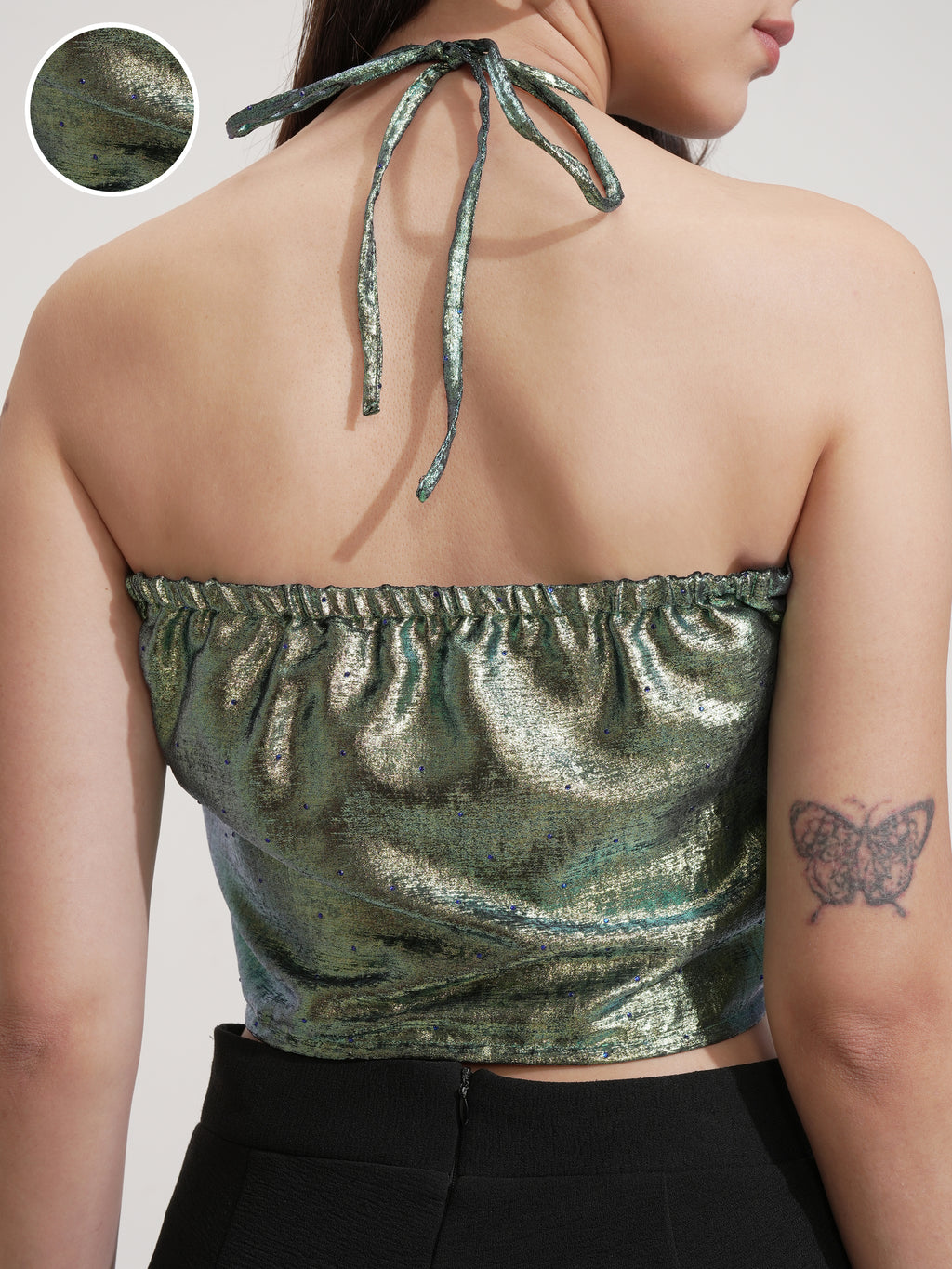 Tokyo Talkies Women Turquoise Solid Tube Top - Turquoise - Image 5