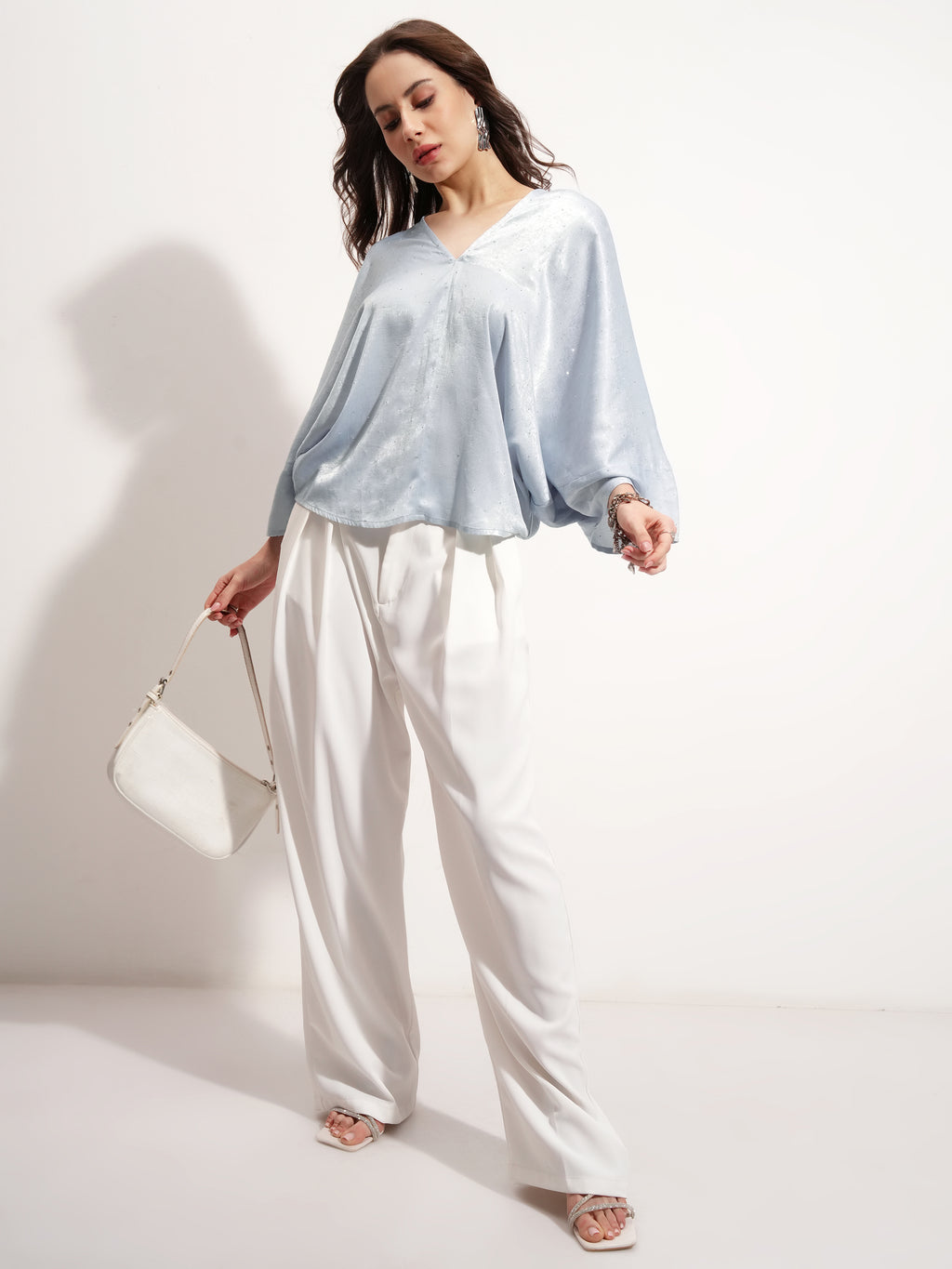 Tokyo Talkies Women Blue Embellished Regular Top - Blue - Image 2