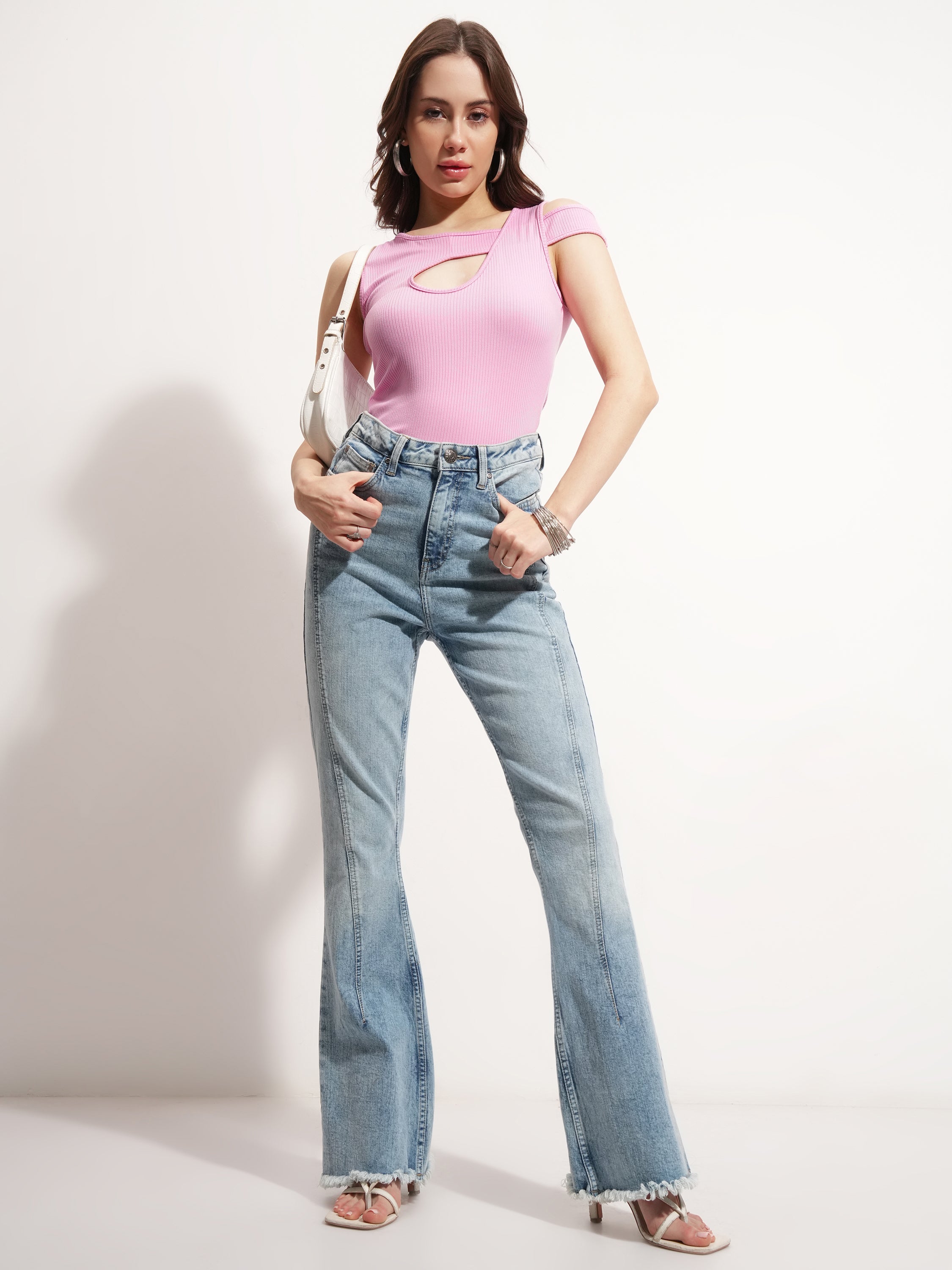 Tokyo Talkies Women Pink Solid Regular Top - Pink - Image 2