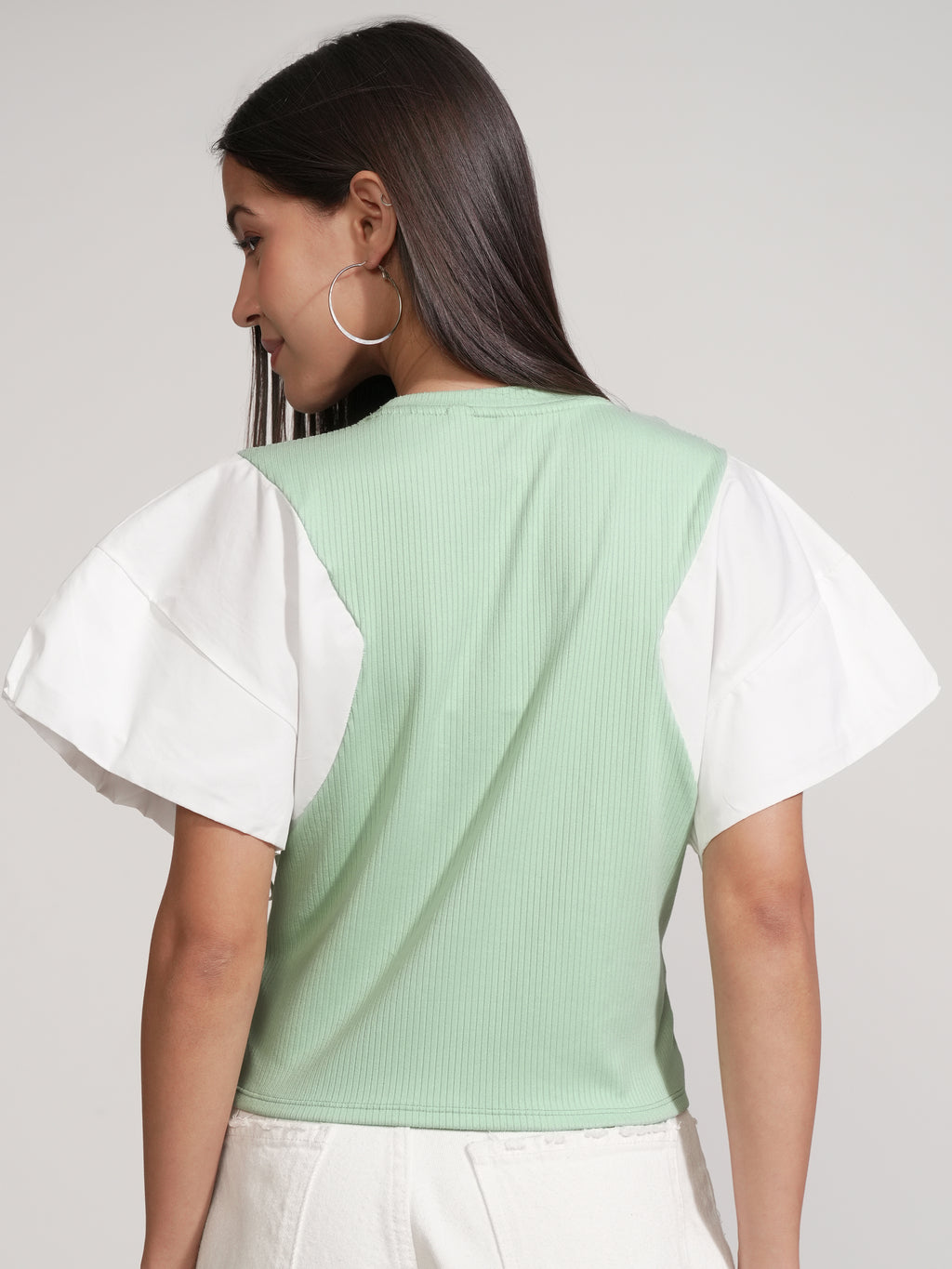 Tokyo Talkies Women Green Solid Regular Top - Green - Image 3