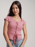 Tokyo Talkies Women Pink Solid Regular Top - Pink - Image 1