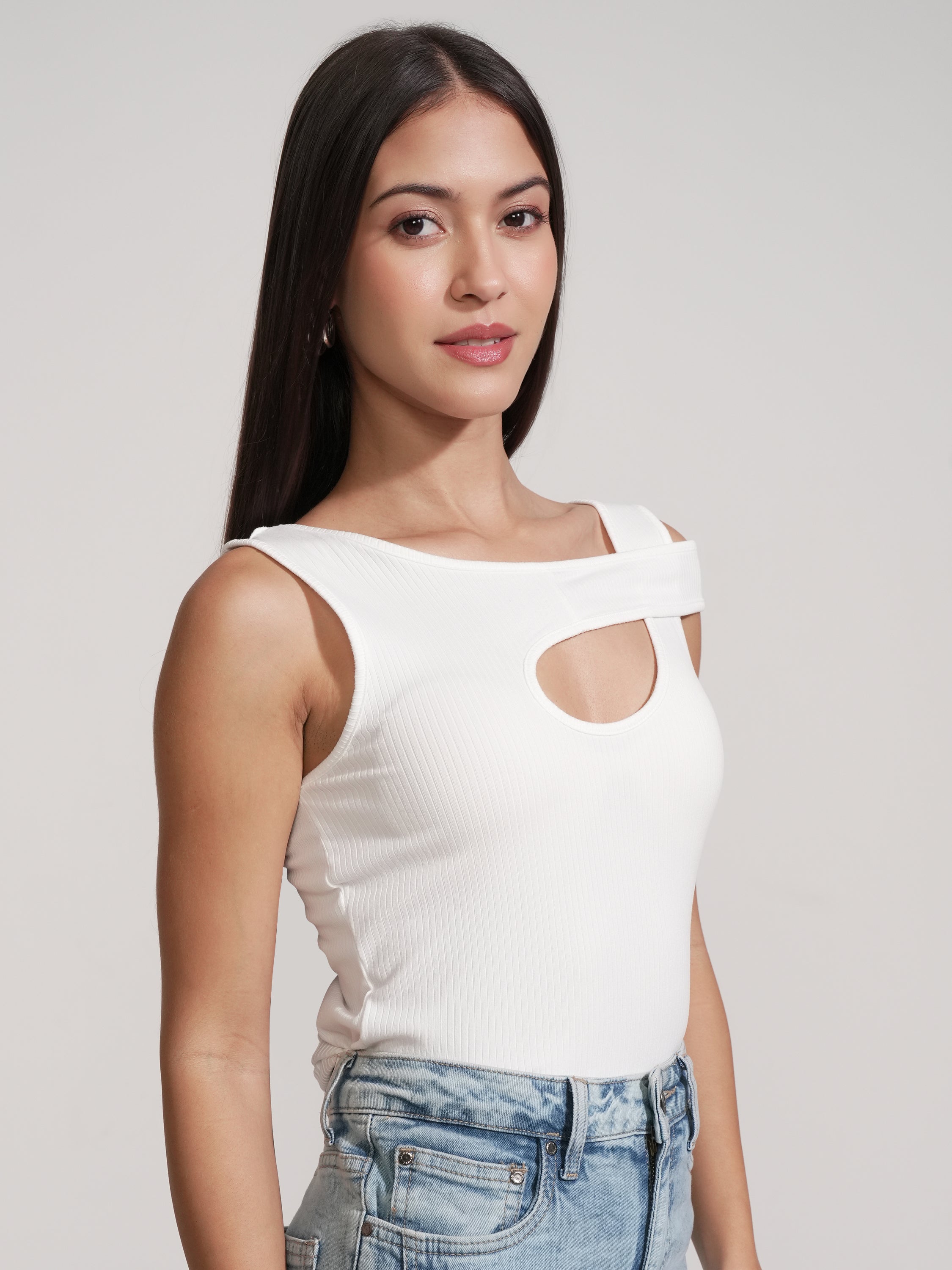 Tokyo Talkies Women White Solid Regular Top - White - Image 6