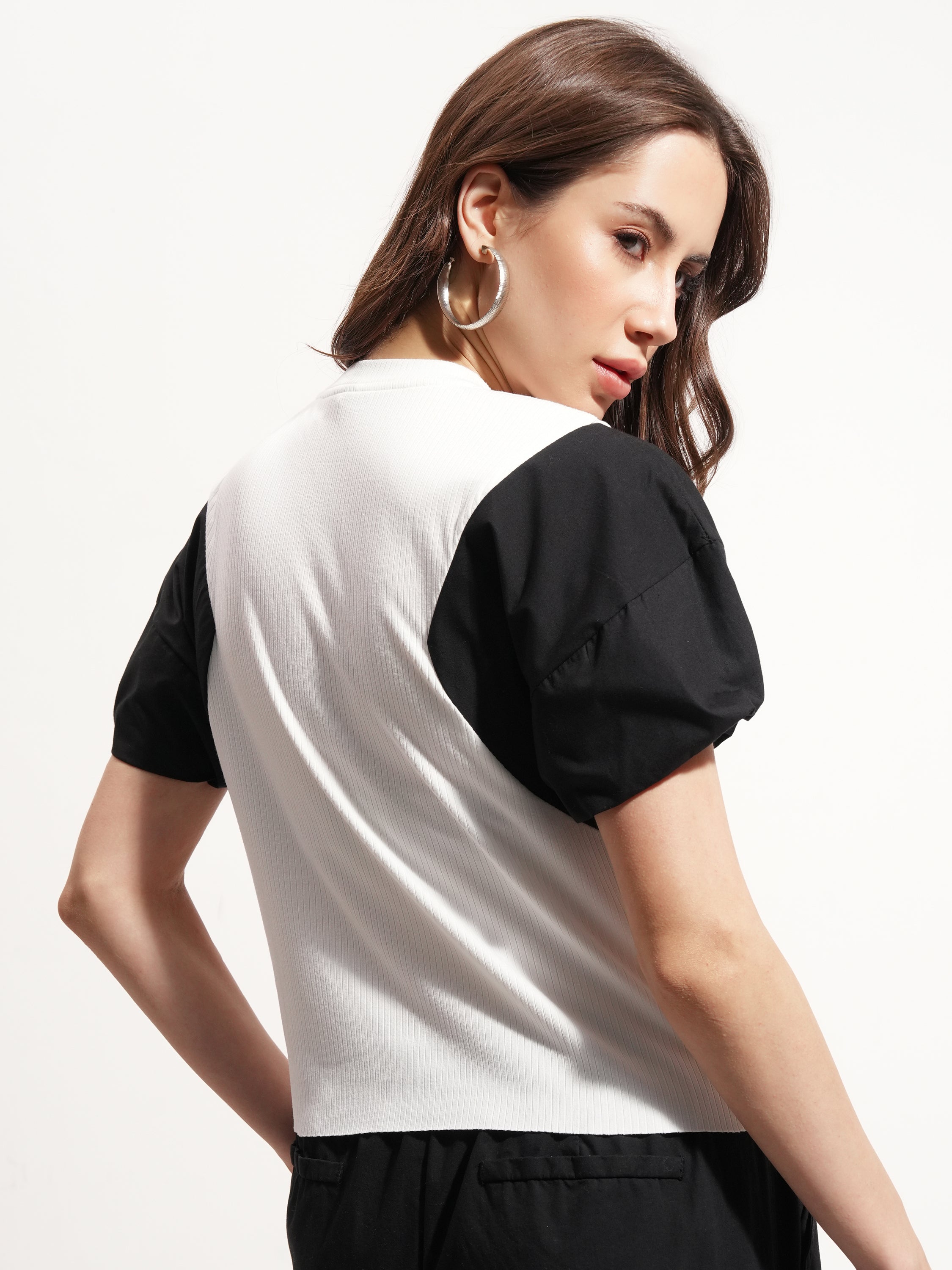Tokyo Talkies Women White Solid Regular Top - White - Image 3