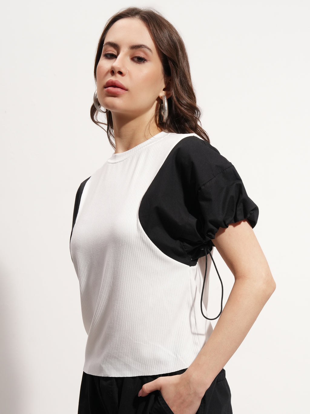 Tokyo Talkies Women White Solid Regular Top - White - Image 4
