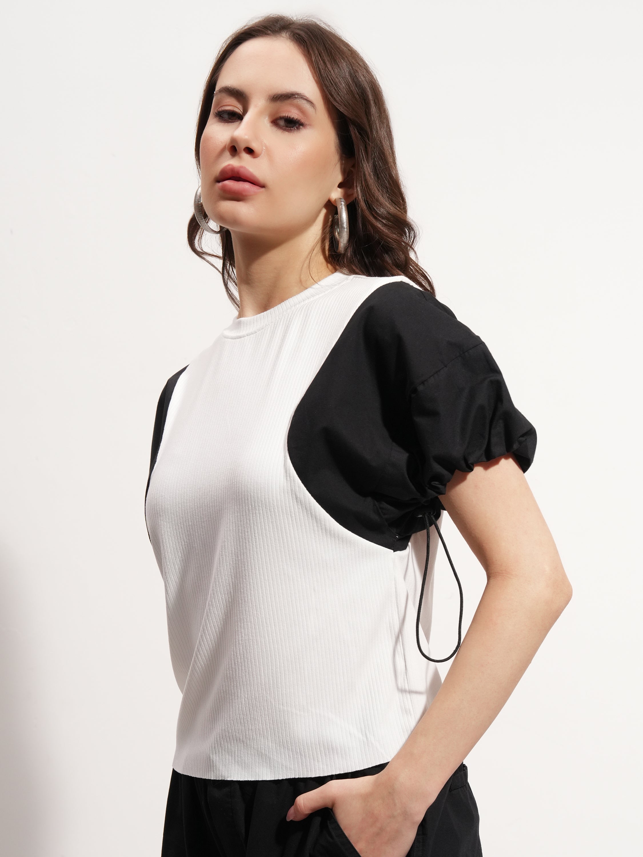 Tokyo Talkies Women White Solid Regular Top - White - Image 4