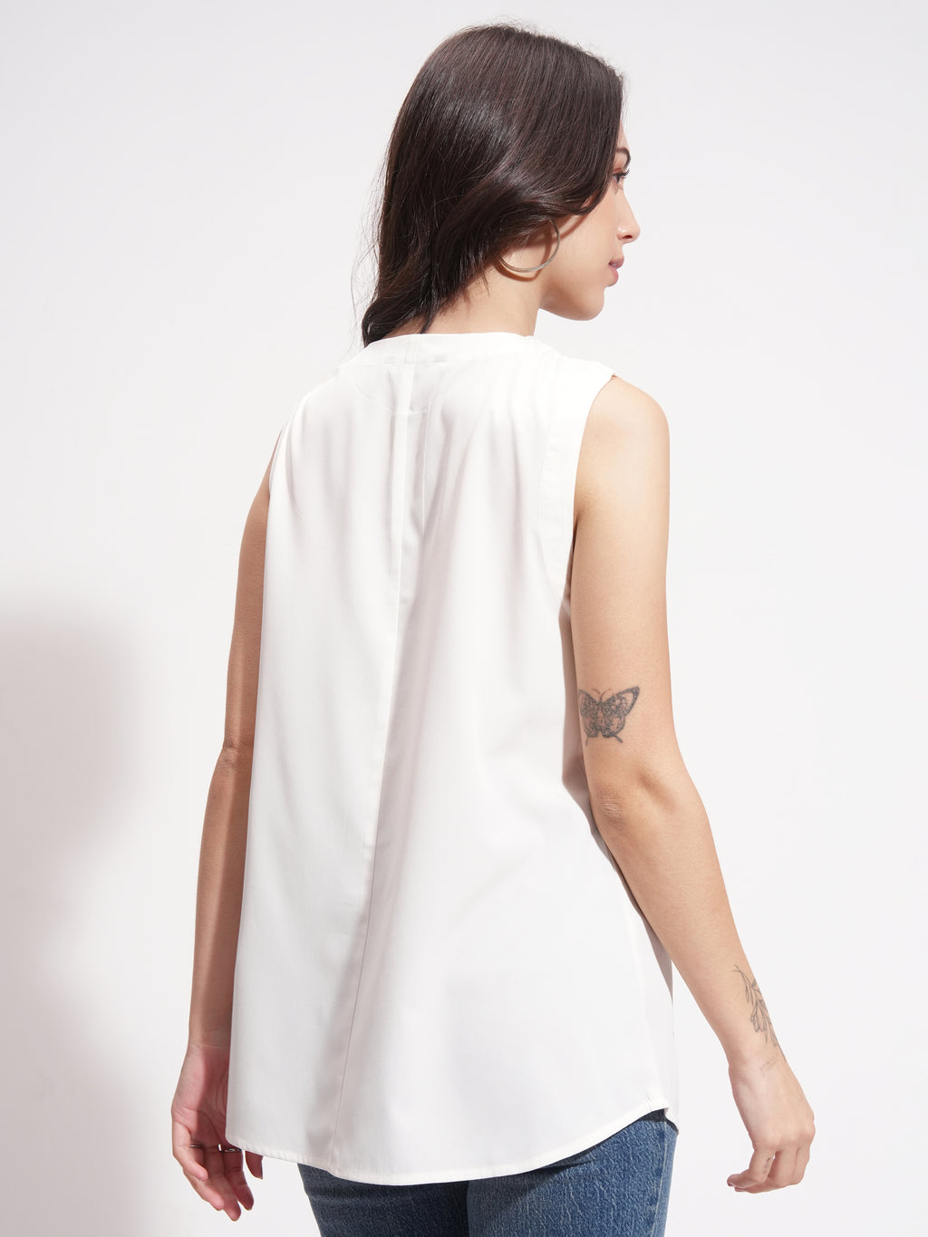 Tokyo Talkies Women White Solid A-Line Top - White - Image 3