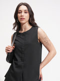 Tokyo Talkies Women Black Solid A-Line Top - Black - Image 1