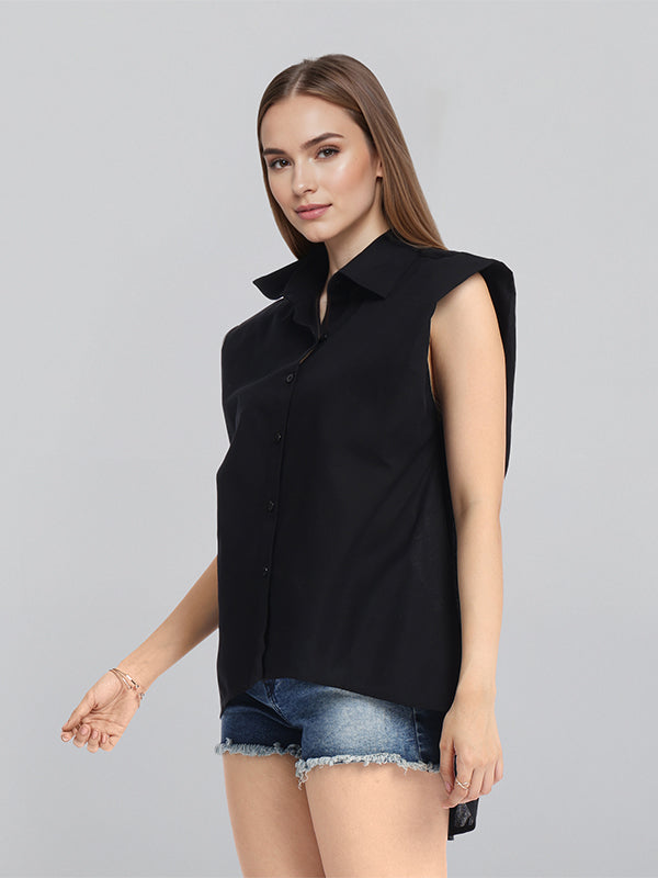Chic By Tokyo Talkies Women Black Solid Regular Top - Black - Image 4