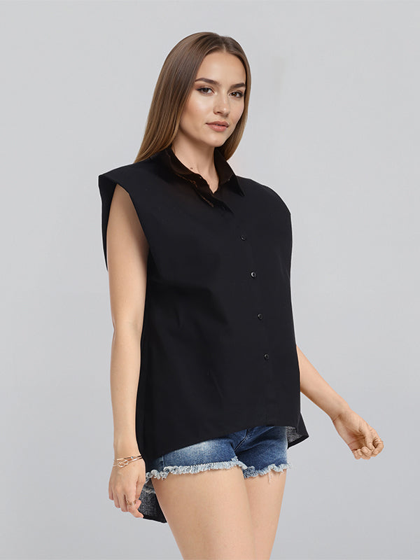 Chic By Tokyo Talkies Women Black Solid Regular Top - Black - Image 6