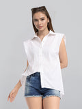 Chic By Tokyo Talkies Women White Solid Regular Top - White - Image 1