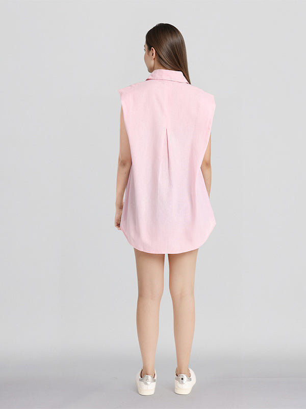 Chic By Tokyo Talkies Women Pink Solid Regular Top - Pink - Image 3