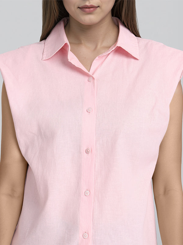 Chic By Tokyo Talkies Women Pink Solid Regular Top - Pink - Image 5