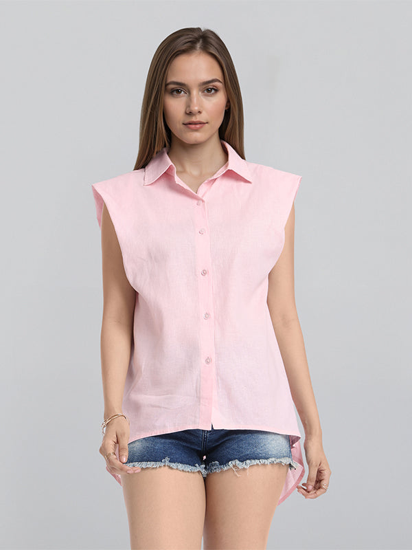 Chic By Tokyo Talkies Women Pink Solid Regular Top - Pink - Image 6