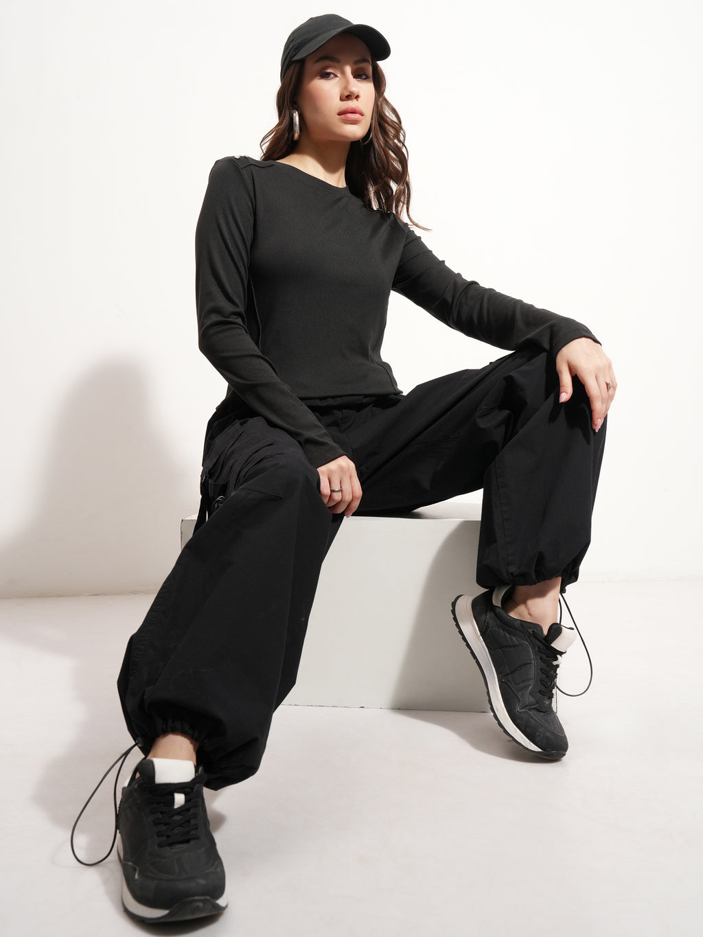 Tokyo Talkies Women Black Solid Regular Top - Black - Image 2