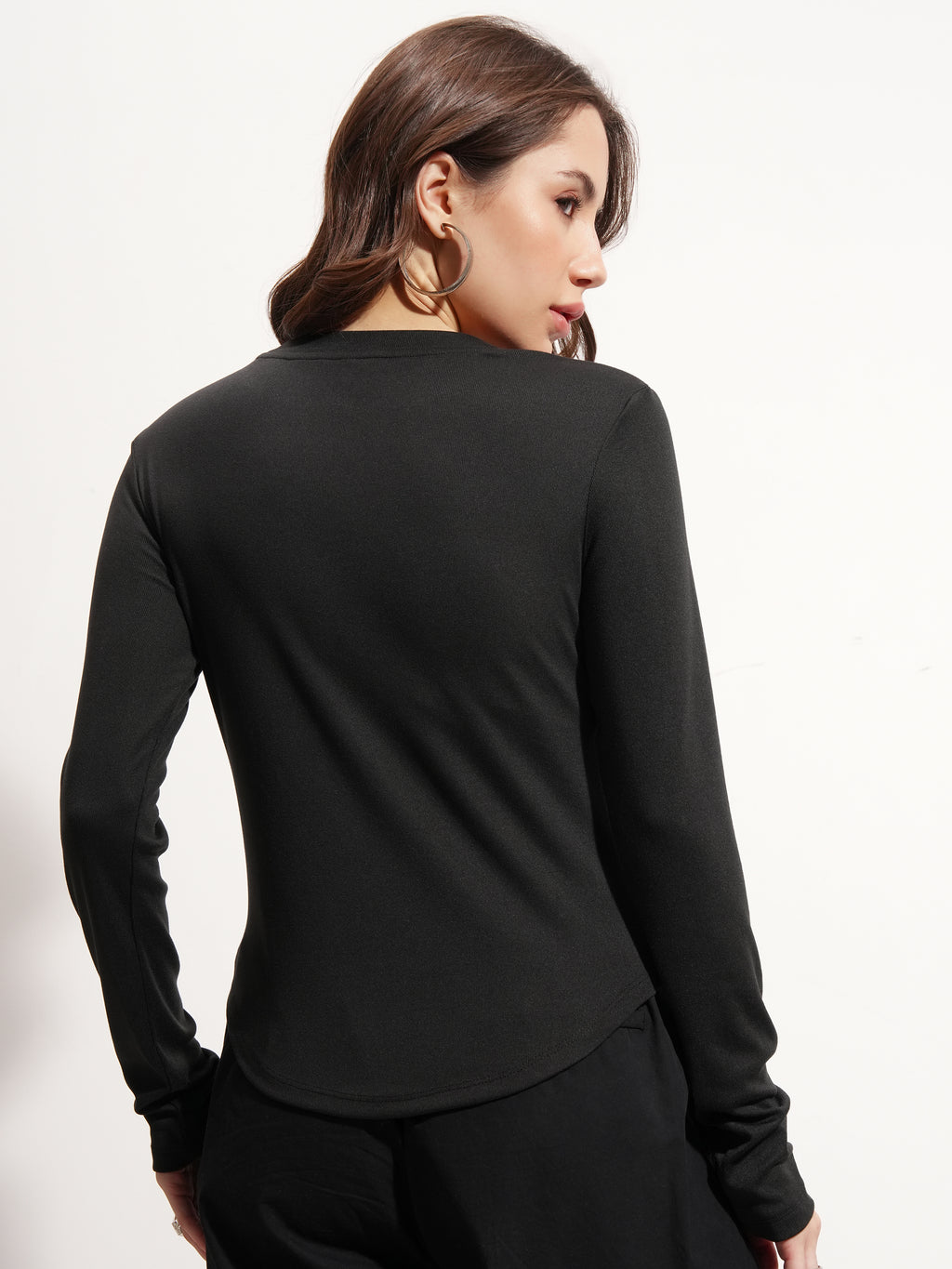 Tokyo Talkies Women Black Solid Regular Top - Black - Image 3