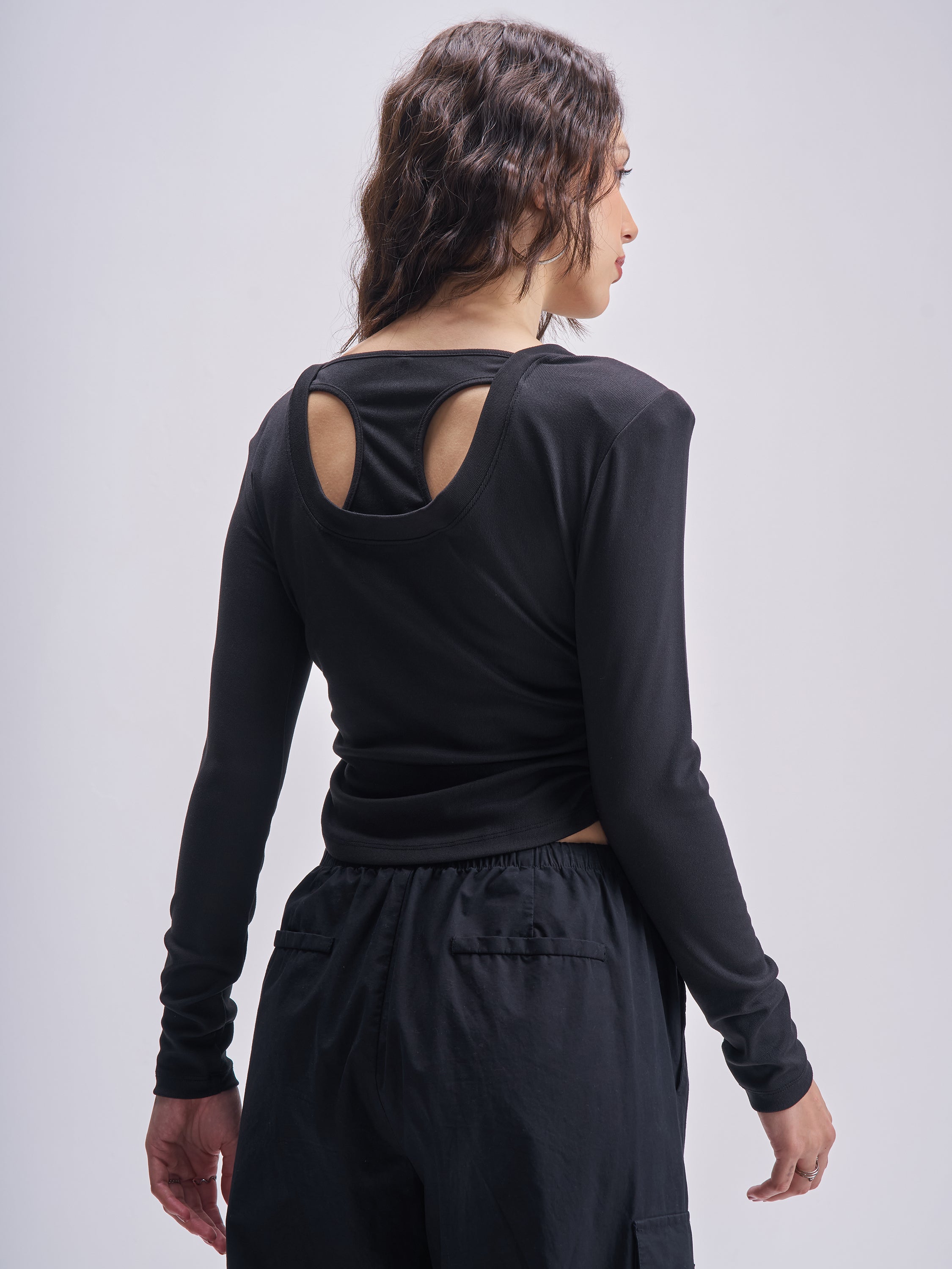 Tokyo Talkies Women Black Embellished Regular Top - Black - Image 3