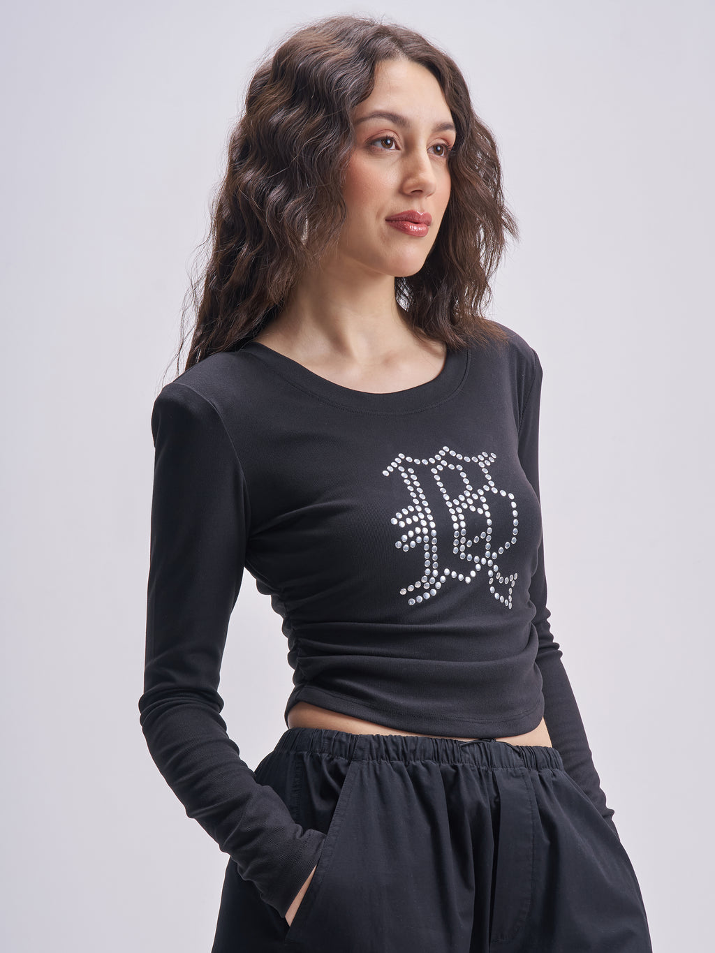 Tokyo Talkies Women Black Embellished Regular Top - Black - Image 6