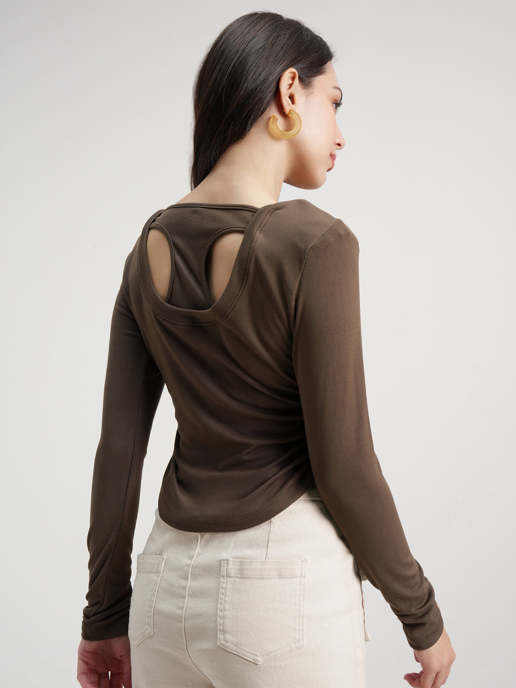 Tokyo Talkies Women Brown Embellished Regular Top - Brown - Image 3