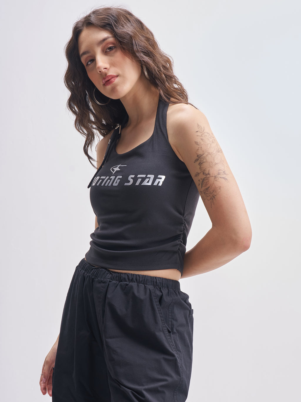 Tokyo Talkies Women Black Printed Regular Top - Black - Image 4