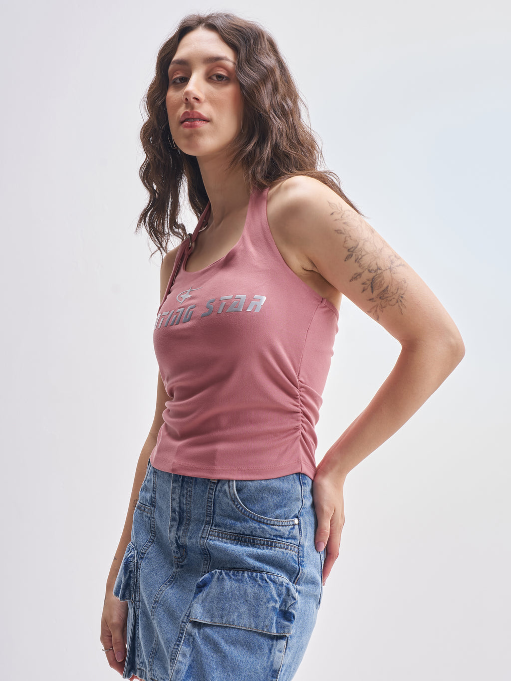 Tokyo Talkies Women Pink Printed Fitted Top - Pink - Image 4