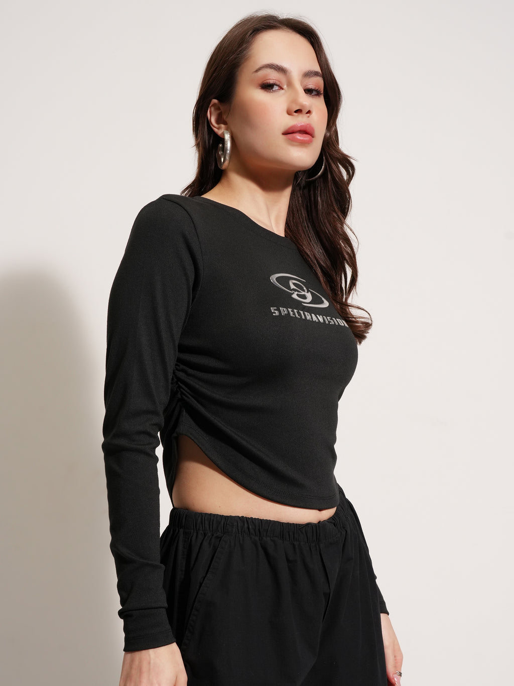 Tokyo Talkies Women Black Printed Regular Top - Black - Image 6