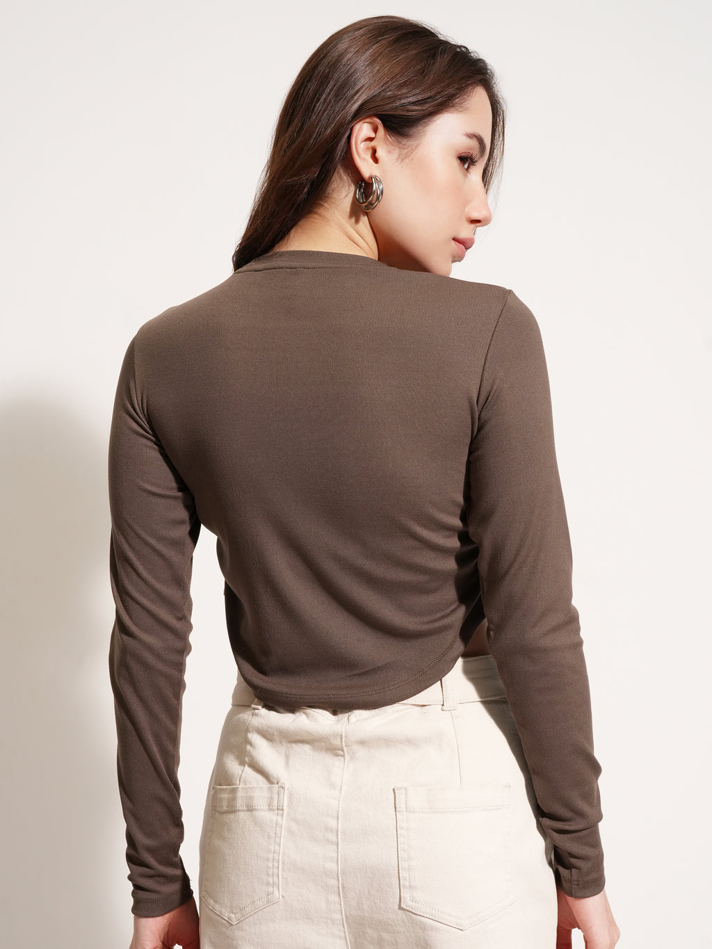 Tokyo Talkies Women Brown Printed Regular Top - Brown - Image 3