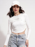 Tokyo Talkies Women White Printed Regular Top - White - Image 1