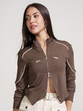 Tokyo Talkies Women Brown Solid Regular Top - Brown - Image 1