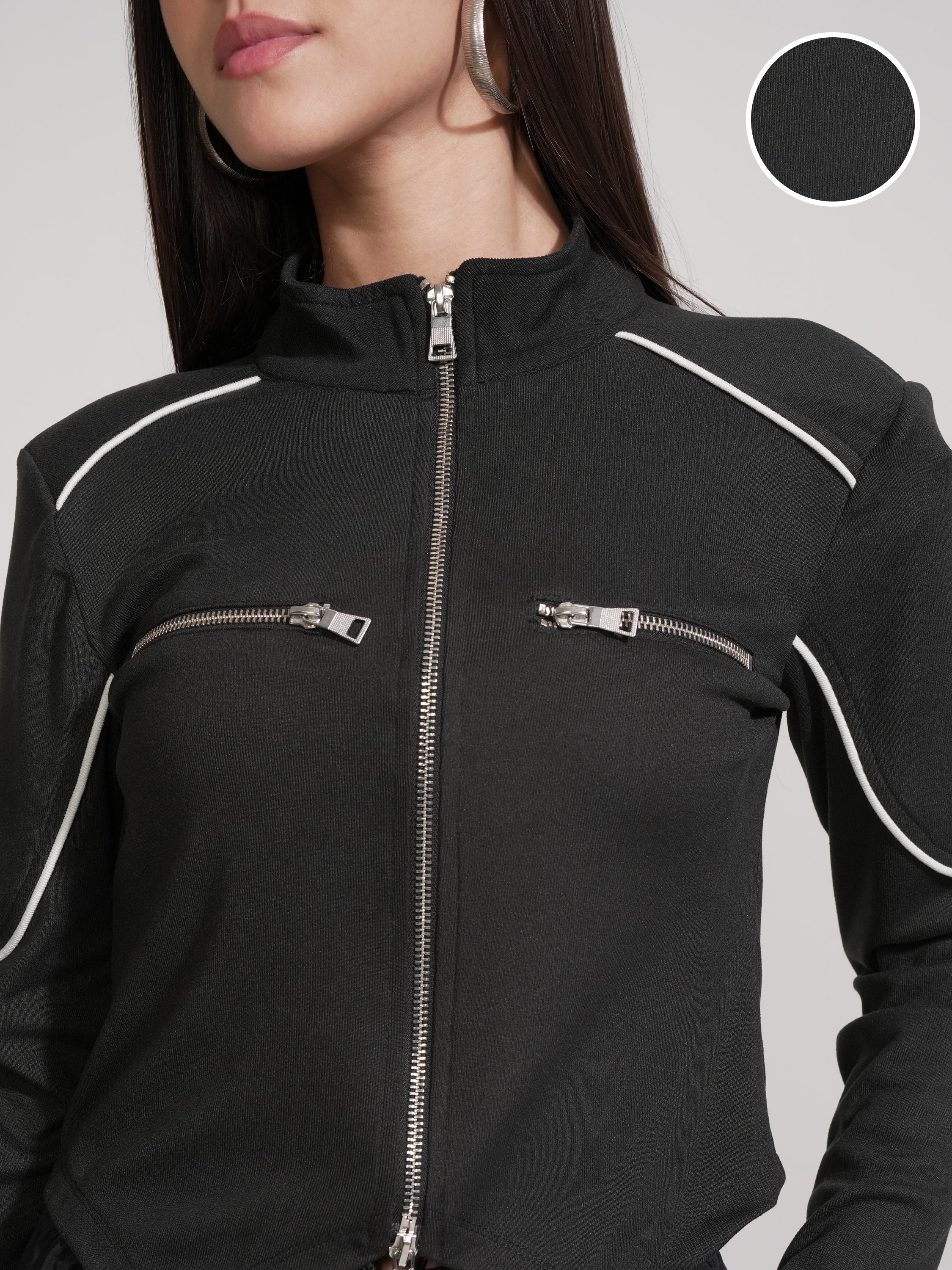 Tokyo Talkies Women Black Solid Regular Top - Black - Image 5