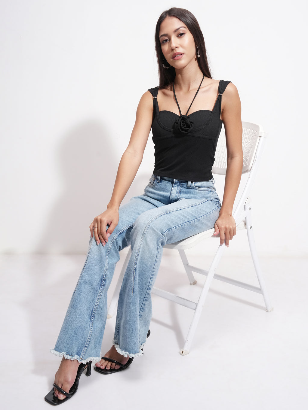 Tokyo Talkies Women Black Solid Regular Top - Black - Image 2