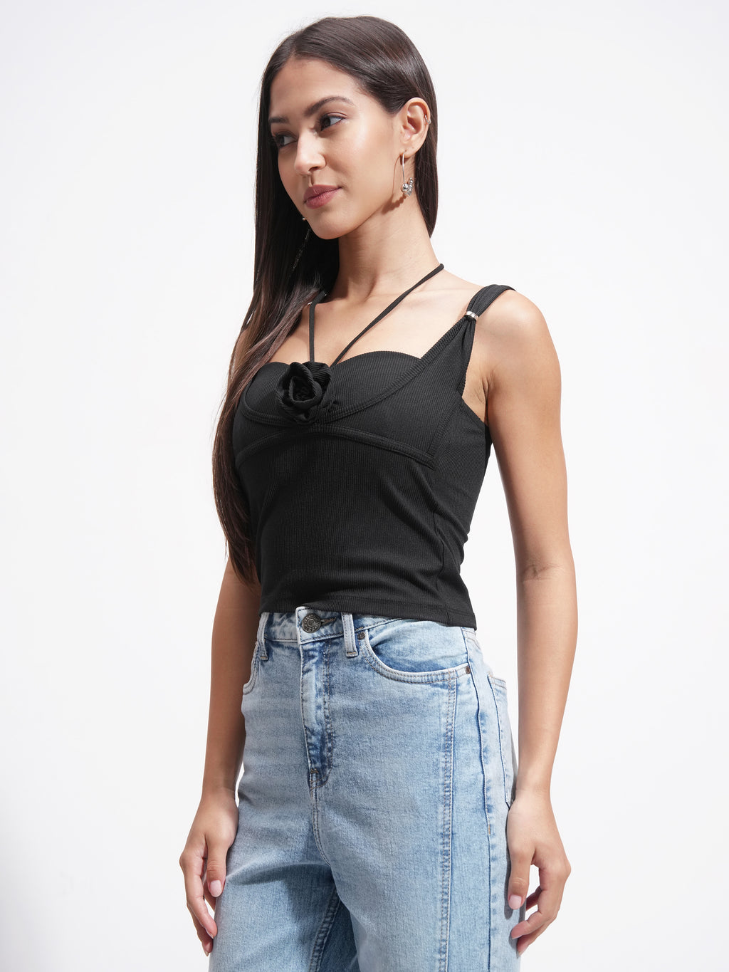 Tokyo Talkies Women Black Solid Regular Top - Black - Image 4