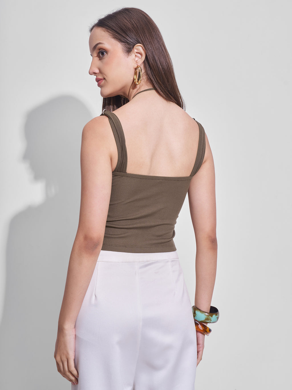 Tokyo Talkies Women Brown Solid Regular Top - Brown - Image 3