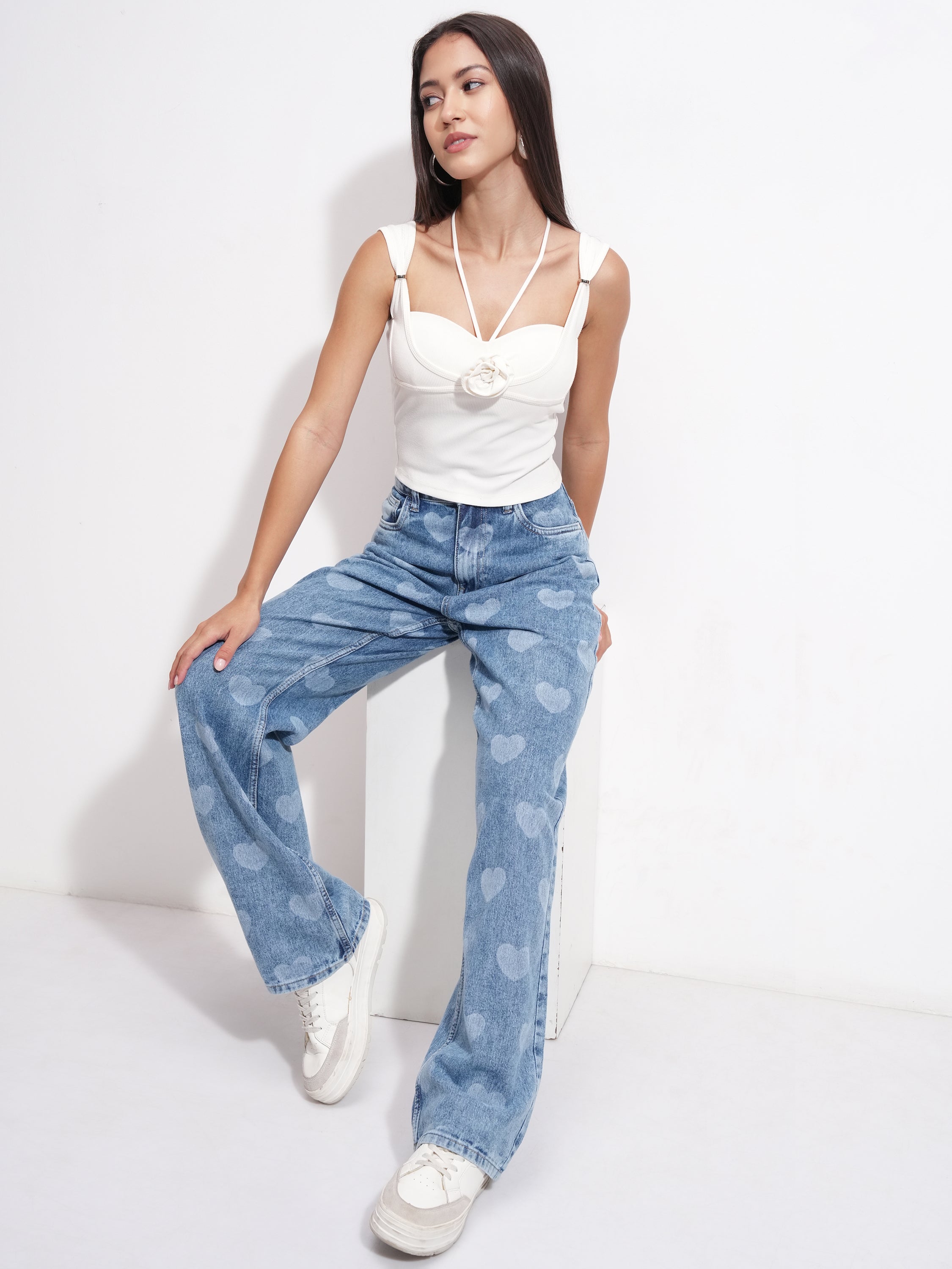 Tokyo Talkies Women Off White Solid Regular Top - Off White - Image 2